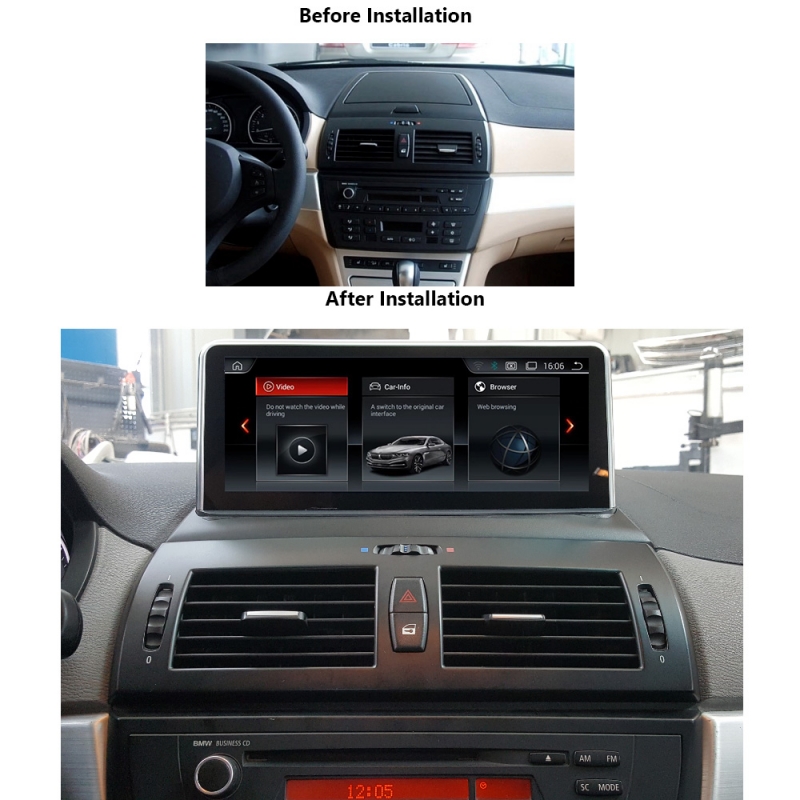 BMW X3 E83 10,25" Android 9 Touchscreen GPS NAVI Multimedia USB + I-DRIVE Wi-Fi