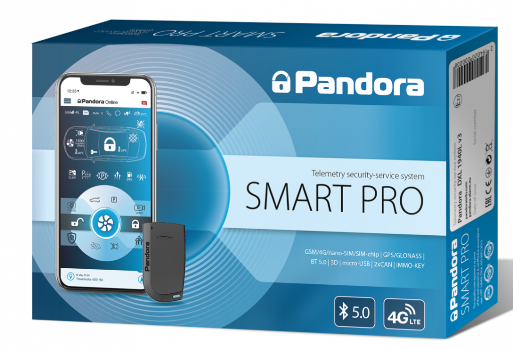 Pandora Smart Pro V3 Autoalarm -neueste Version mit 4G & Bluetooth 5.0 mit GPS Ortung, Smartphone App, Wegfahrsperre, inkl. SIM Karte und Einbau 1299€